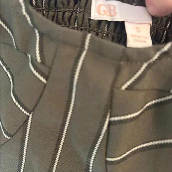 GB Gianni Bini Striped Olive Crop Bustier Tank Top with Adjustable Straps Small - Picture 3 of 5